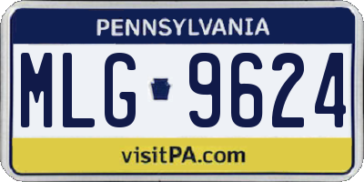 PA license plate MLG9624