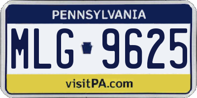 PA license plate MLG9625