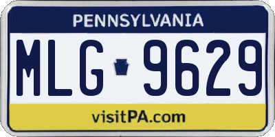 PA license plate MLG9629
