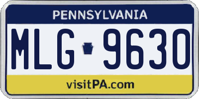 PA license plate MLG9630