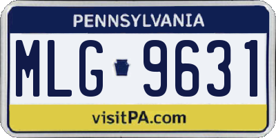 PA license plate MLG9631