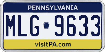 PA license plate MLG9633