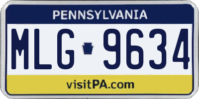 PA license plate MLG9634