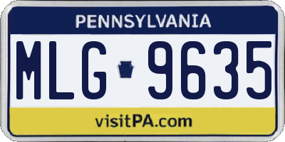 PA license plate MLG9635