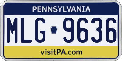PA license plate MLG9636