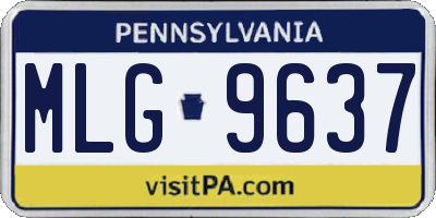 PA license plate MLG9637
