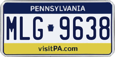 PA license plate MLG9638