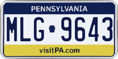 PA license plate MLG9643
