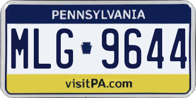 PA license plate MLG9644