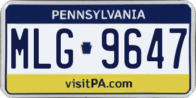 PA license plate MLG9647
