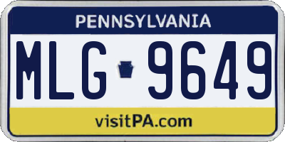 PA license plate MLG9649
