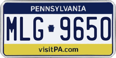 PA license plate MLG9650
