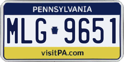 PA license plate MLG9651