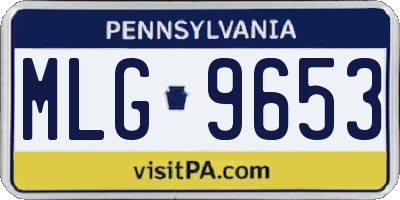 PA license plate MLG9653