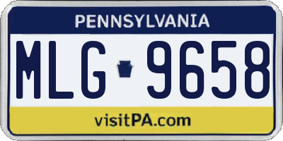 PA license plate MLG9658