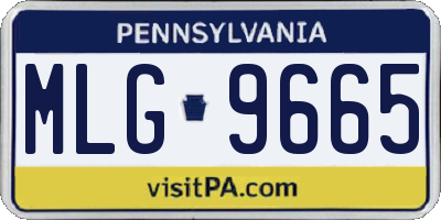 PA license plate MLG9665