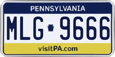 PA license plate MLG9666