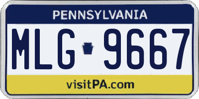 PA license plate MLG9667