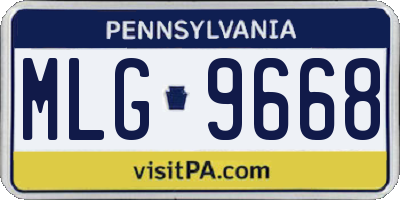 PA license plate MLG9668