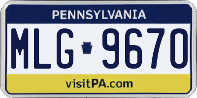 PA license plate MLG9670