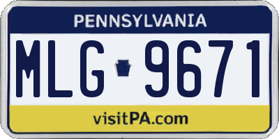 PA license plate MLG9671