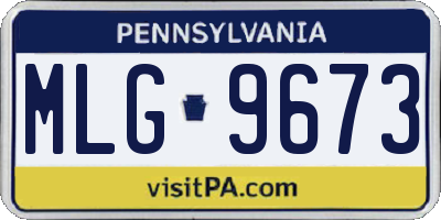 PA license plate MLG9673