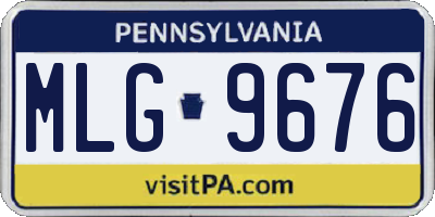 PA license plate MLG9676