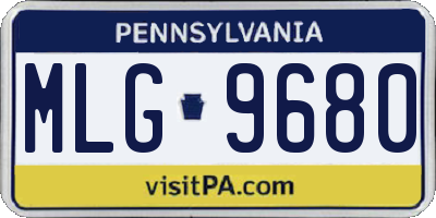 PA license plate MLG9680