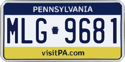 PA license plate MLG9681