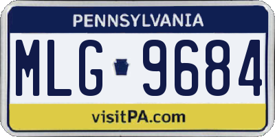PA license plate MLG9684