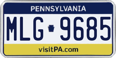 PA license plate MLG9685