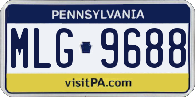 PA license plate MLG9688