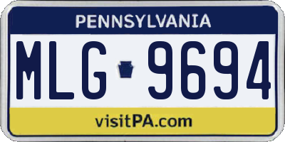PA license plate MLG9694