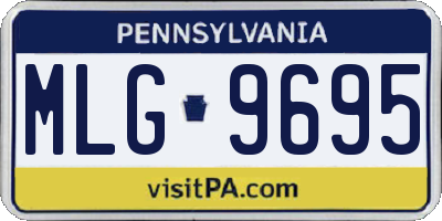 PA license plate MLG9695