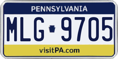 PA license plate MLG9705