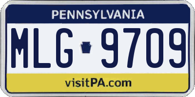 PA license plate MLG9709