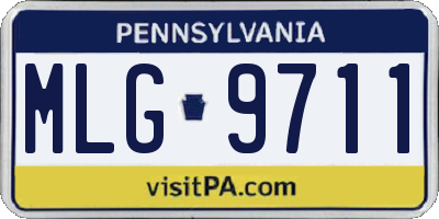 PA license plate MLG9711