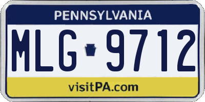 PA license plate MLG9712