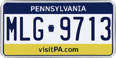 PA license plate MLG9713