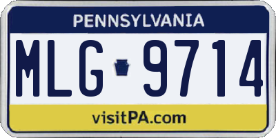 PA license plate MLG9714