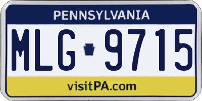 PA license plate MLG9715