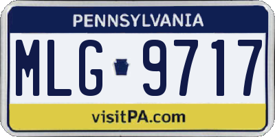 PA license plate MLG9717