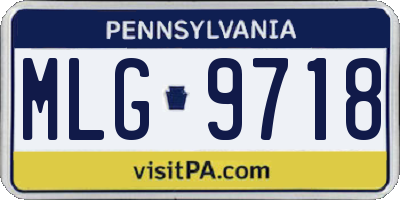 PA license plate MLG9718