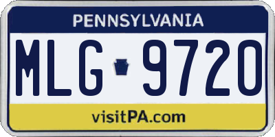 PA license plate MLG9720