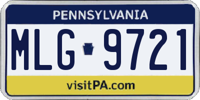 PA license plate MLG9721