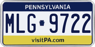 PA license plate MLG9722