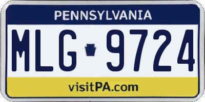 PA license plate MLG9724