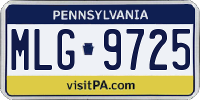 PA license plate MLG9725