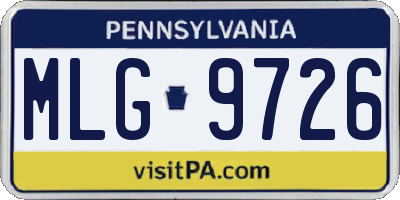 PA license plate MLG9726