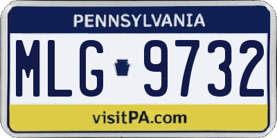 PA license plate MLG9732